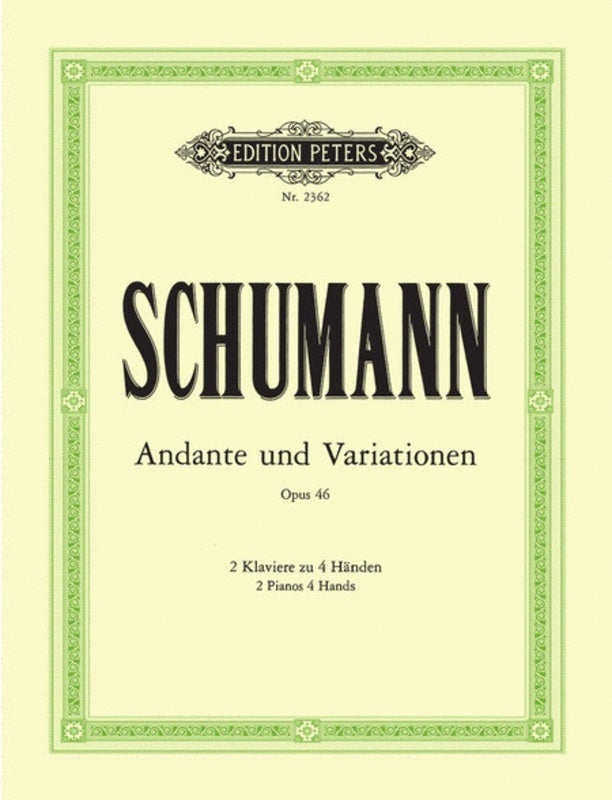 Schumann - Andante & Variations B Flat Op 46 2 Pno 4 Hand