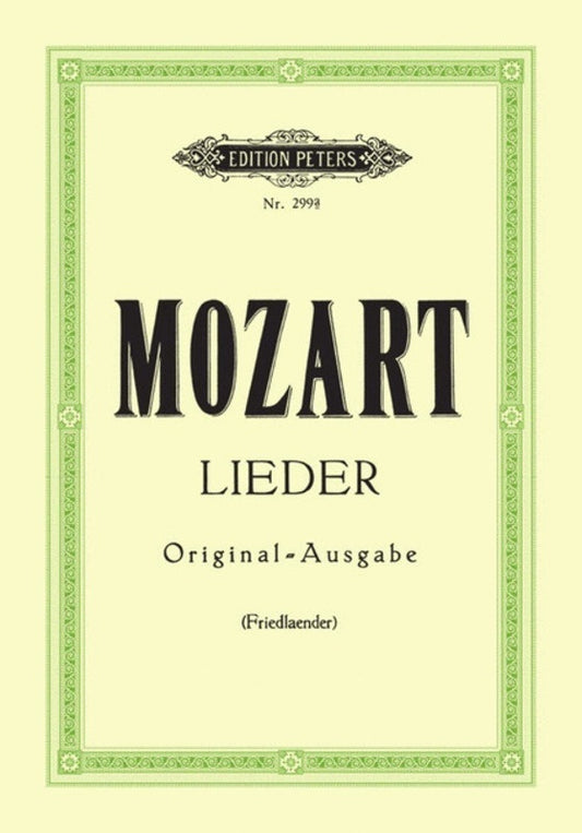 Mozart - Lieder Album Of 29 Songs High Voice