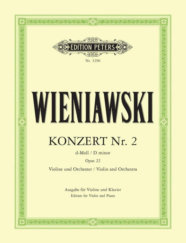 Wieniawski - Concerto No 2 Op 22 D Min Violin/Piano