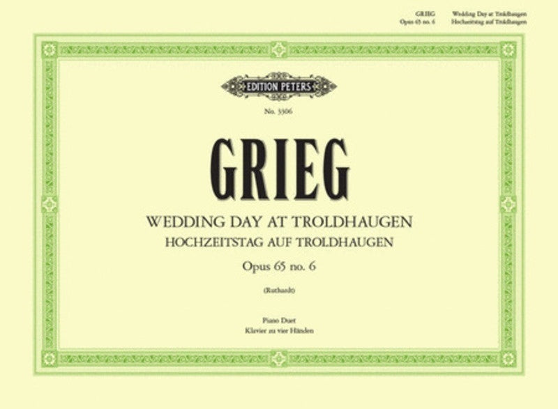 Grieg - Wedding Day At Troldhaugen Op 65 No 6 Piano Duet