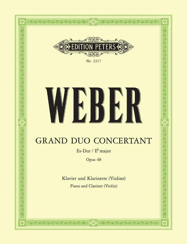 Weber - Grand Duo Concertant Op 48 Clarinet/Piano