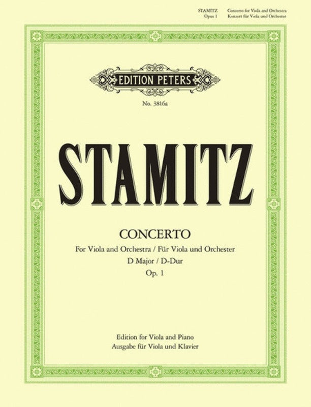 Stamitz - Concerto D Op 1 Viola/Piano