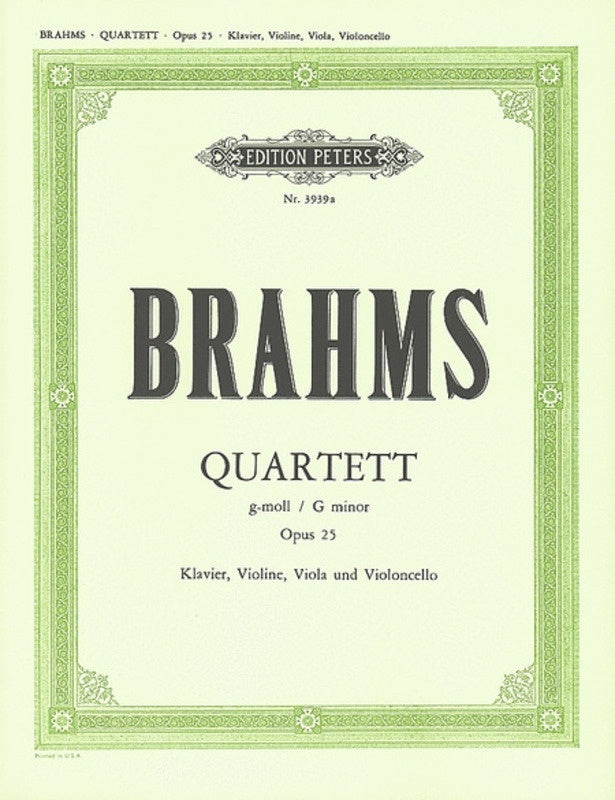 Brahms - Piano Quartet No 1 Op 25 G Min Pno/Vln/Vla/Vc