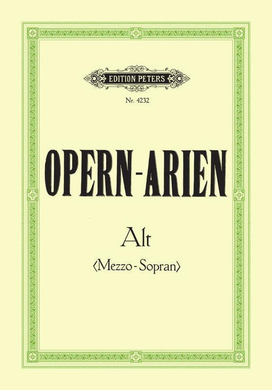 Opera Arias For Contralto/Mezzo-Soprano Book