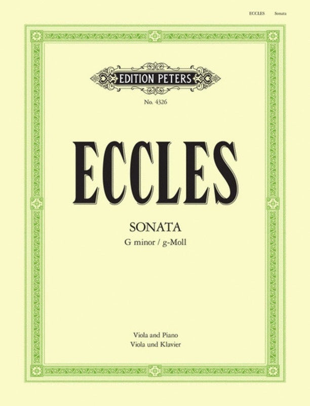 Eccles - Sonata G Minor Viola/Piano Ed Klengel