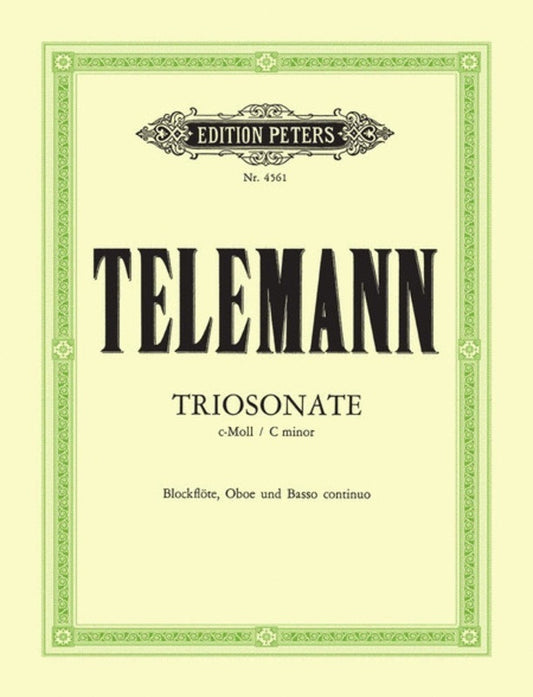 Telemannn - Trio Sonata C Min Fl/Vln/Pno Or Fl/Ob/Pno