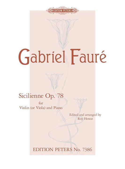 Faure - Sicilienne Op 78 Viola Or Violin/Piano