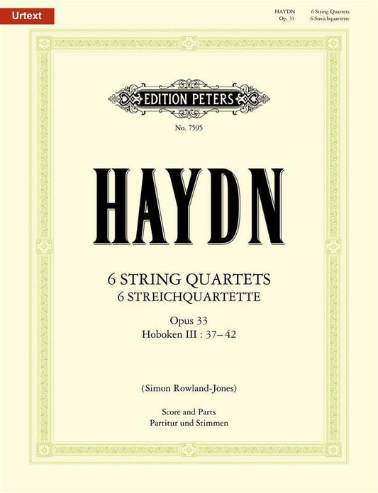 String Quartets 6 Op 33 Hob 3 No 37-42 Sc/Pts