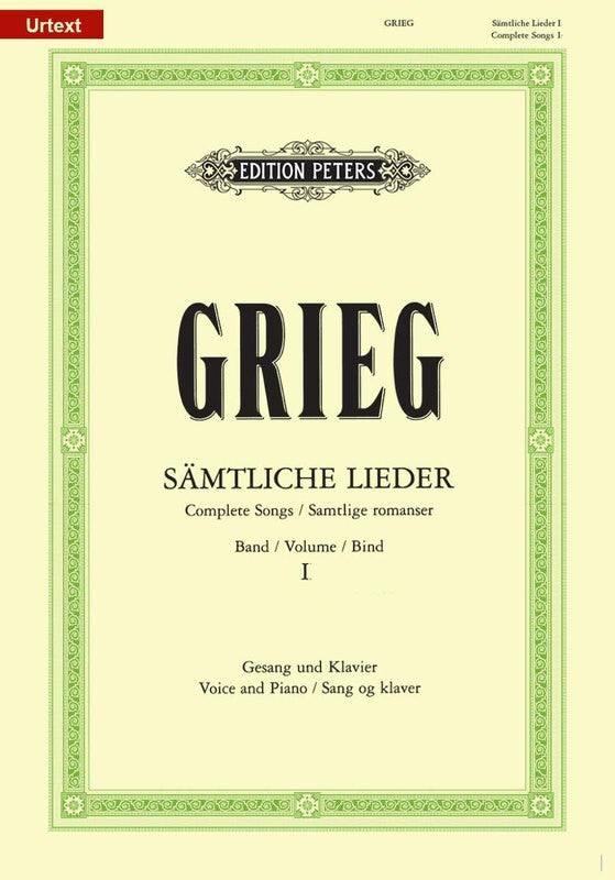 Grieg - Complete Songs Vol 1 Urtext