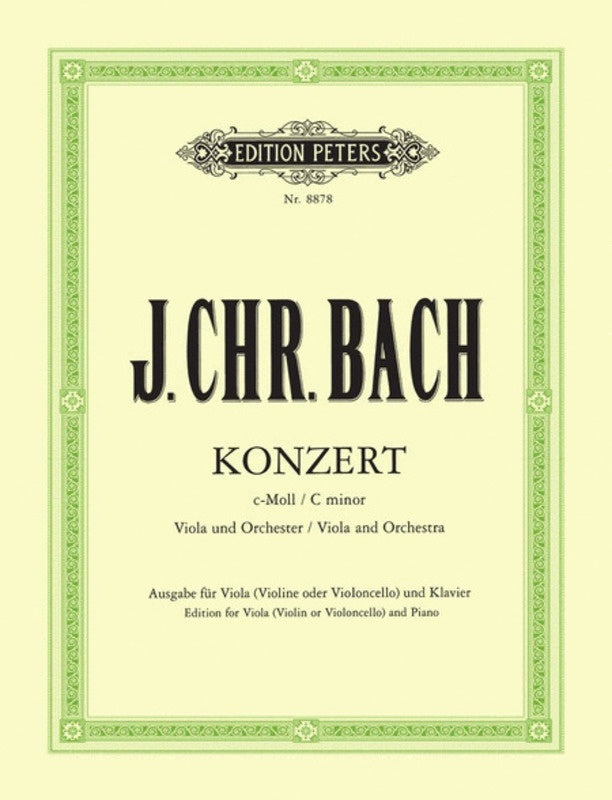 Jc Bach - Concerto C Minor Viola Or Cello/Piano