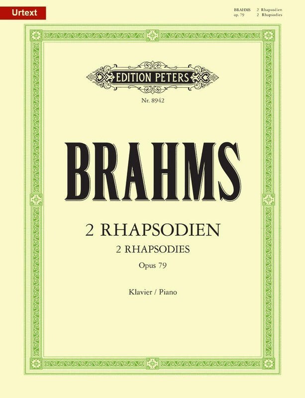 Brahms - 2 Rhapsodies Op 79 Piano Ed Sauer