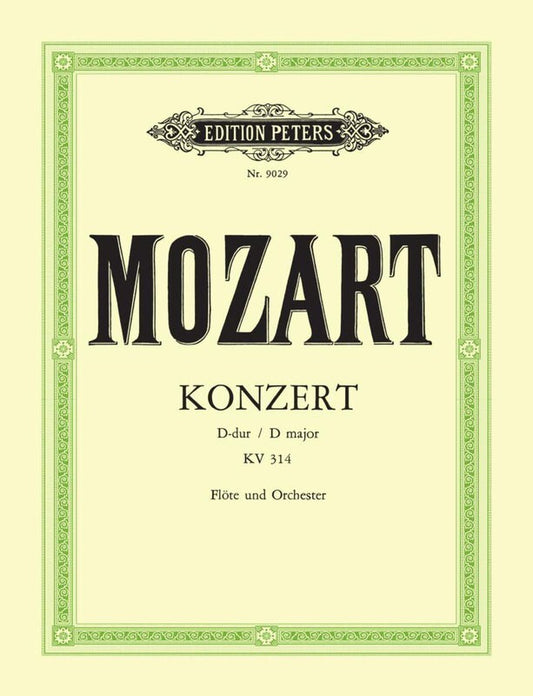 Mozart - Concerto No 2 D K 314 Flute/Piano Urtext