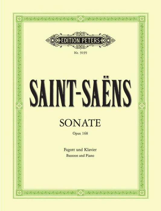 Saint-Saens - Sonata Op 168 Bassoon/Piano Book