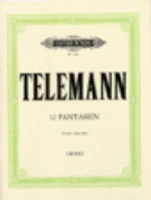 Telemann - 12 Fantasias Violin Solo Ed Fechner Urtext