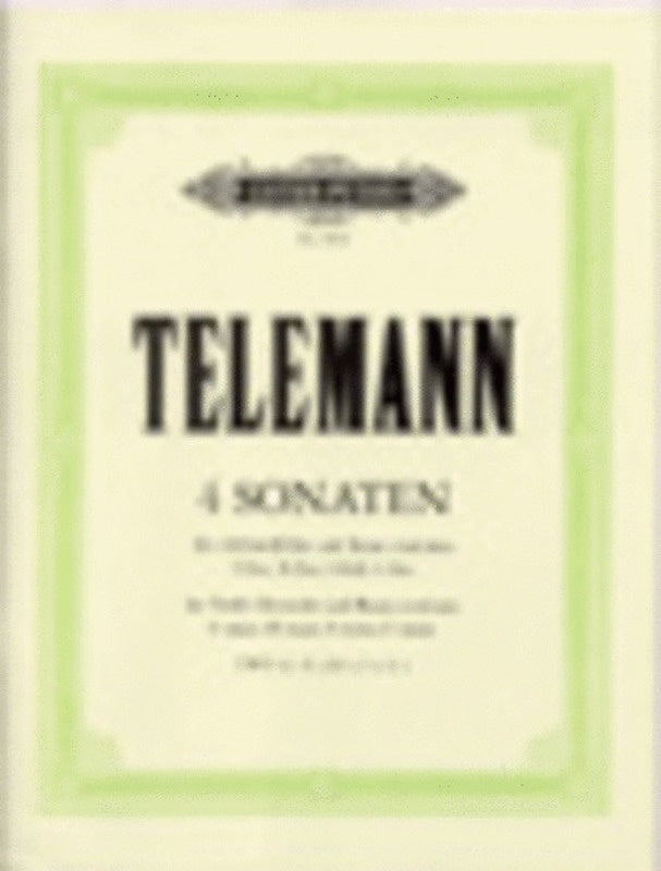 Telemann - 4 Sonatas F B Flat F Min C Treble Recorder/Piano