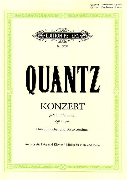 Quantz - Concerto G Min Qv5/193 Flute/Piano