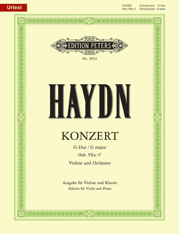 Haydn - Concerto No 2 Hob 7A No 4 G Violin/Piano