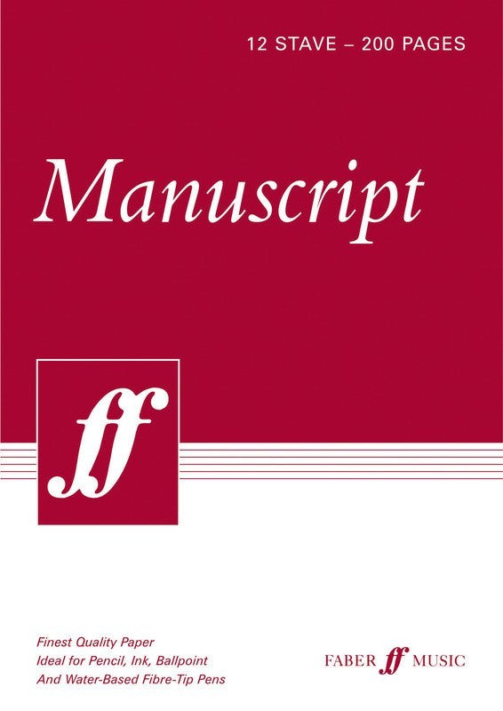 Manuscript A4 12-Stave 200 Pages White Pad