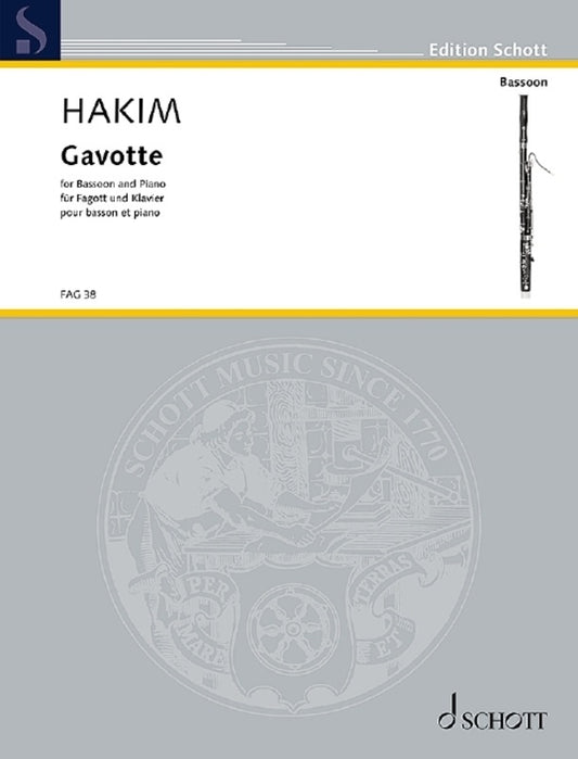 Hakim - Gavotte For Bassoon/Piano