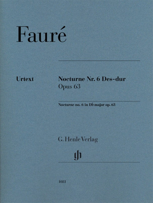 Faure - Nocturne No 6 D Flat Major Op 63 Piano Urtext Book