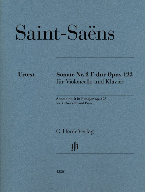 Saint-Saens - Sonata No 2 F Op 123 Cello with Piano Accompaniment Book