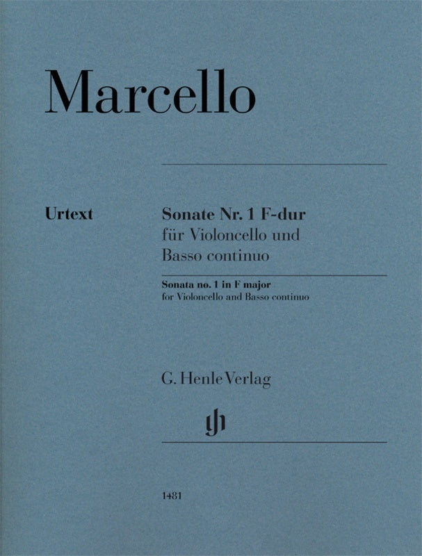 Marcello - Sonata No 1 F Major Cello/Basso Continuo Book