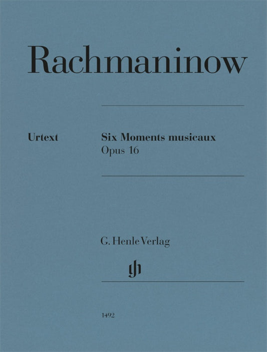 Rachmaninoff - 6 Moments Musicaux Op 16 For Piano Urtext Book