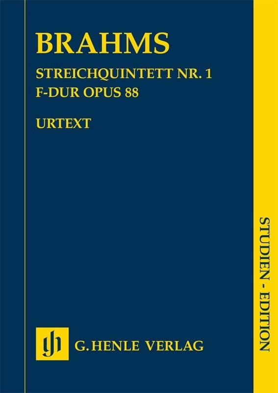 Brahms - String Quintet No 1 F Major Op 88 Study Score