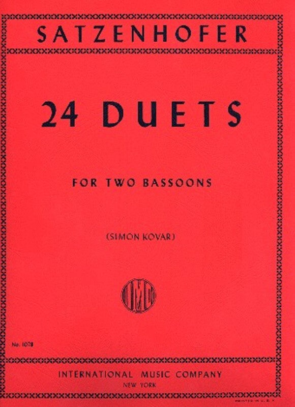 Satzenhofer - 24 Duets For 2 Bassoons