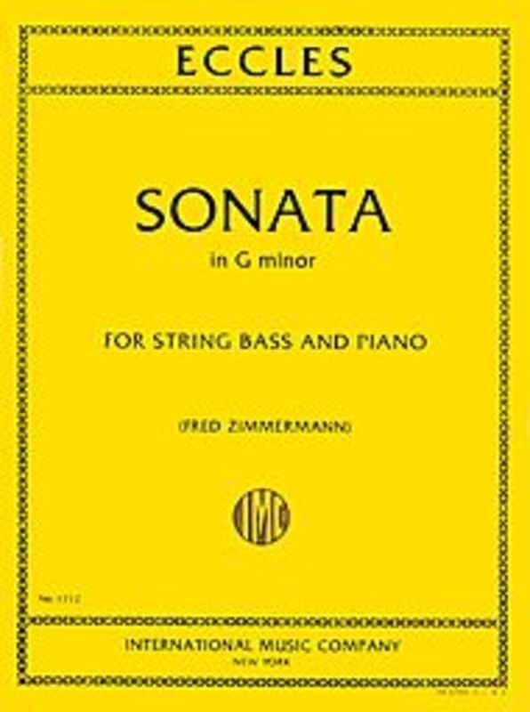 Eccles - Sonata G Minor Double Bass/Piano Ed Zimmermann