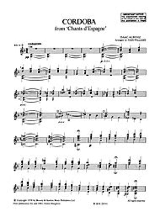 Albeniz - Cordoba Op 232 No 4 For Guitar Book