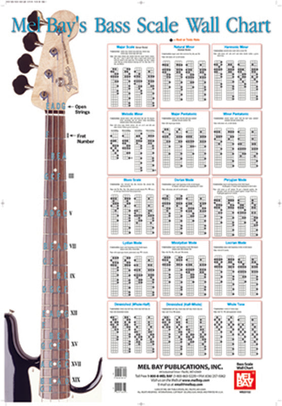 Bass Scales Wall Chart