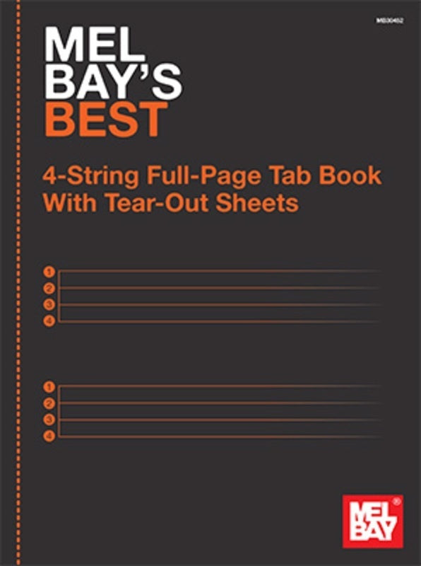 Mel Bays Best 4 String Full Page Tab Book Tear Out Sheets