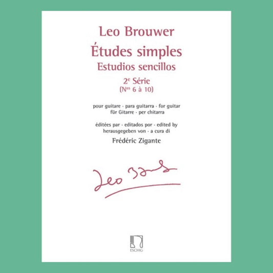 Leo Brouwer - Etudes Simples Volume 2 Nos 6-10 Guitar Book