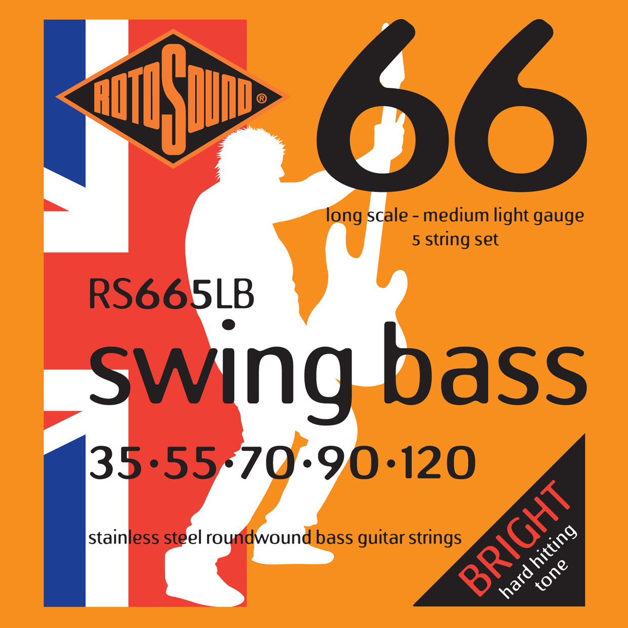 Rotosound RS665LB Swing Bass66 Long Scale 5-Str 35-90 Stainless