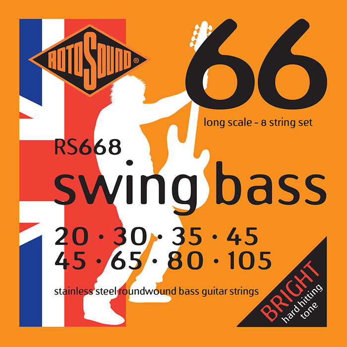 Rotosound RS668 Swing Bass 66 8-Str Long Scale Hybrid 20 - 105 Stainless