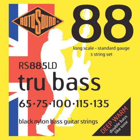 Rotosound RS885LD Tru Bass 88 Black Nylon Tapewound 5 string 65-135