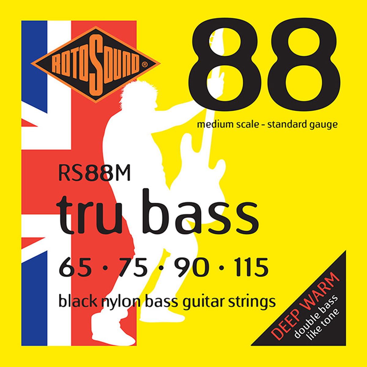 Rotosound RS88M Tru Bass 88 Black Nylon Tapewound Medium Scale 65-115