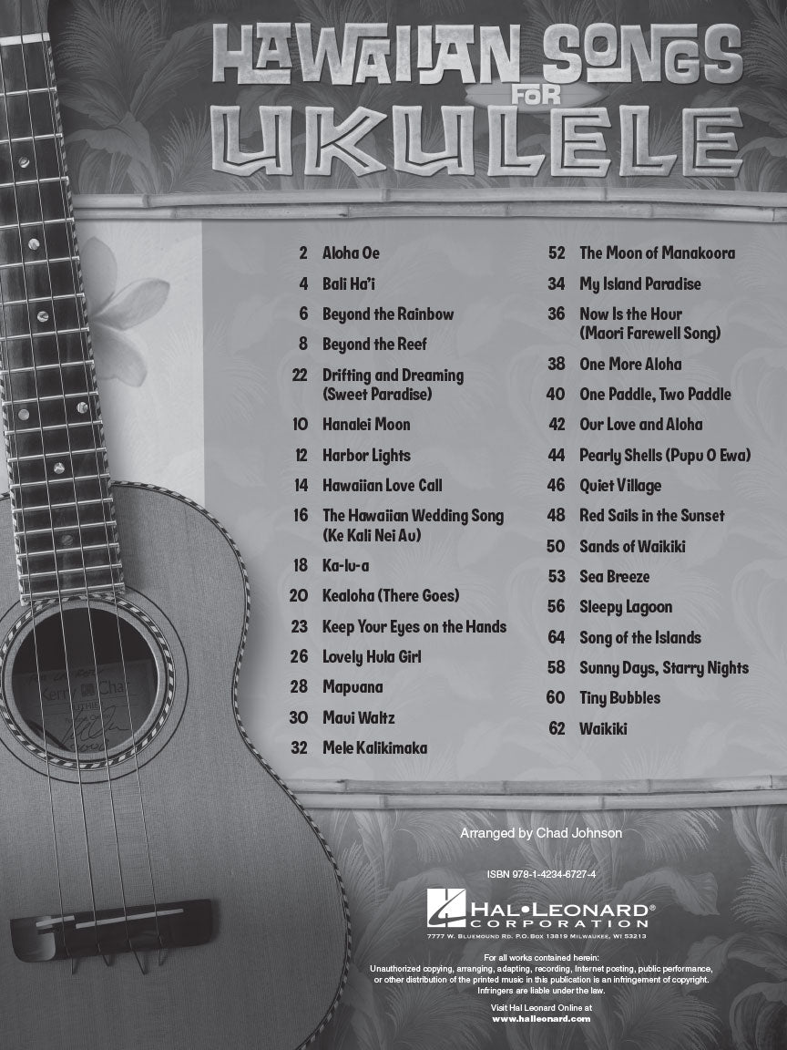 Hawaiian Songs For Ukulele Book