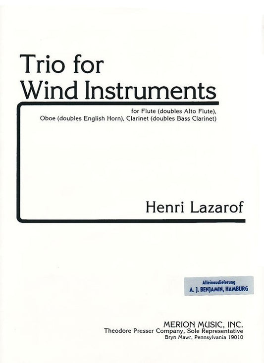 Lazarof - Trio For Wind Instruments