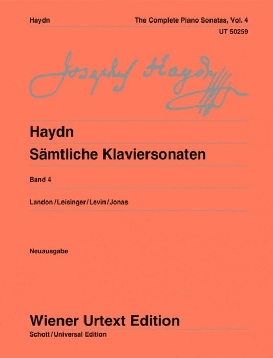 Haydn - Complete Piano Sonatas Vol 4 Urtext Book