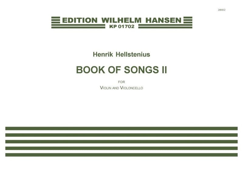 Hellstenius - Book Of Songs Ii For Violin/Cello