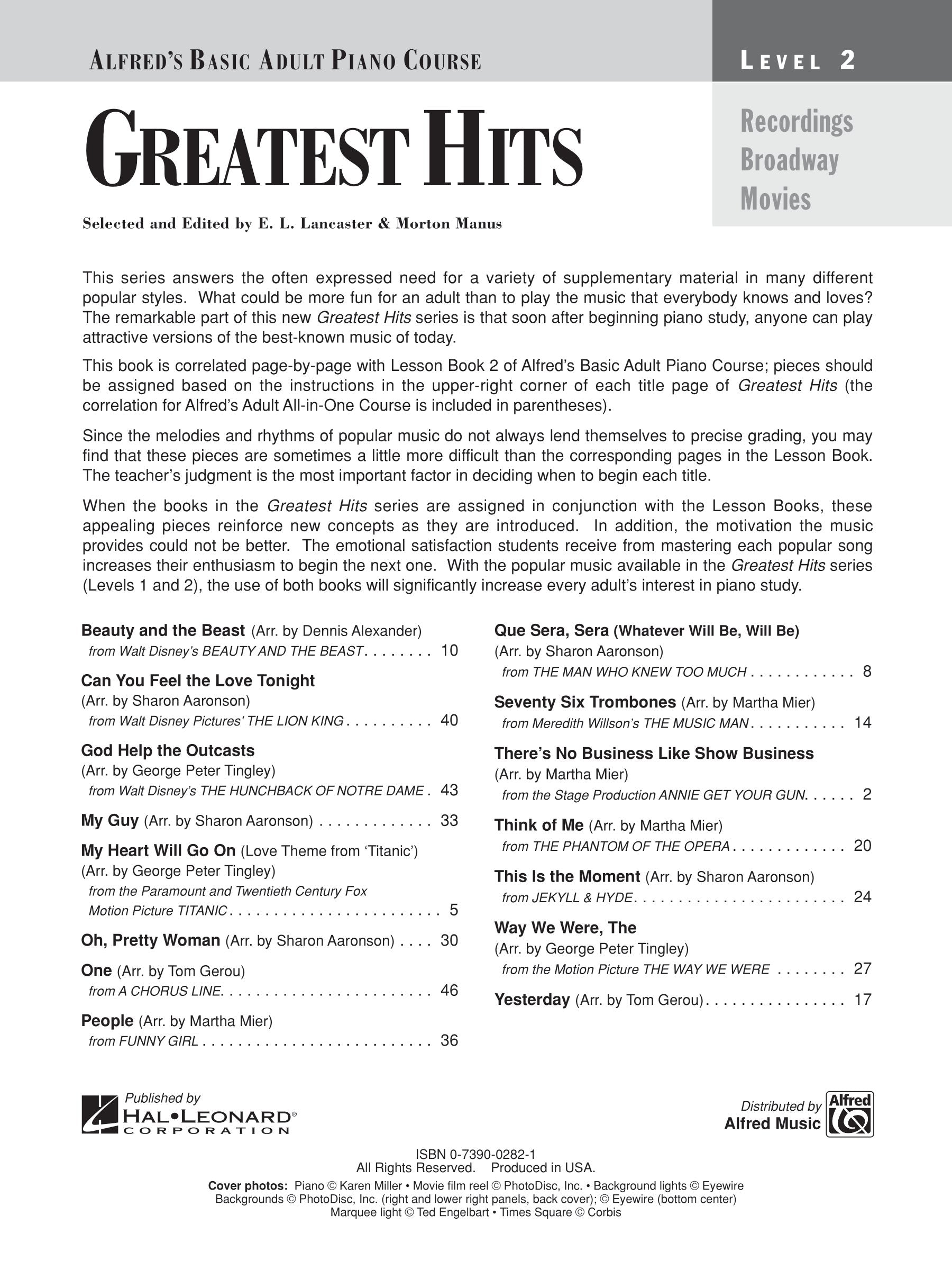 Alfred's Basic Adult Piano Course - Greatest Hits Book 2