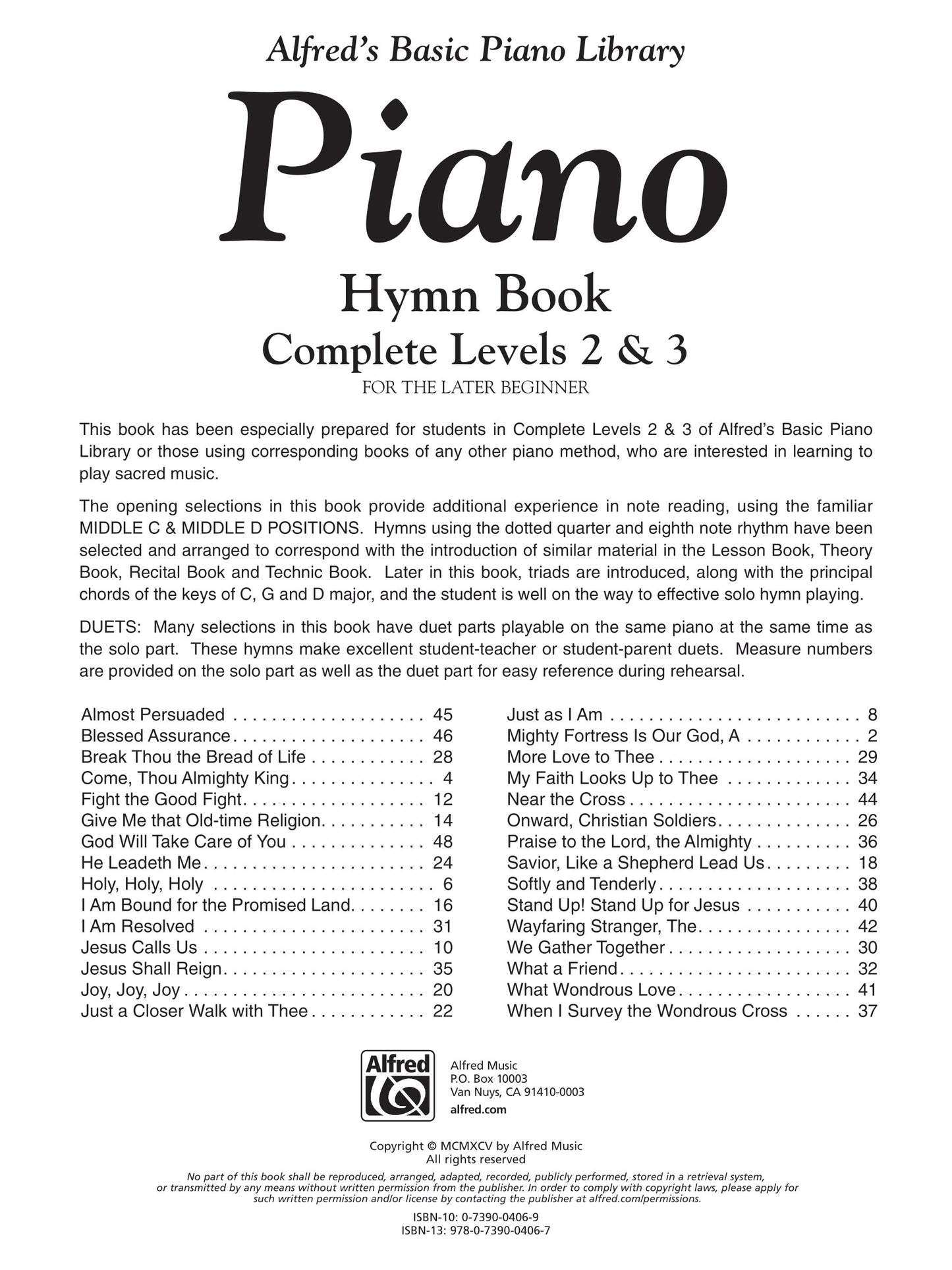 Alfred's Basic Piano Library - Hymn Book Complete Level 2 & 3