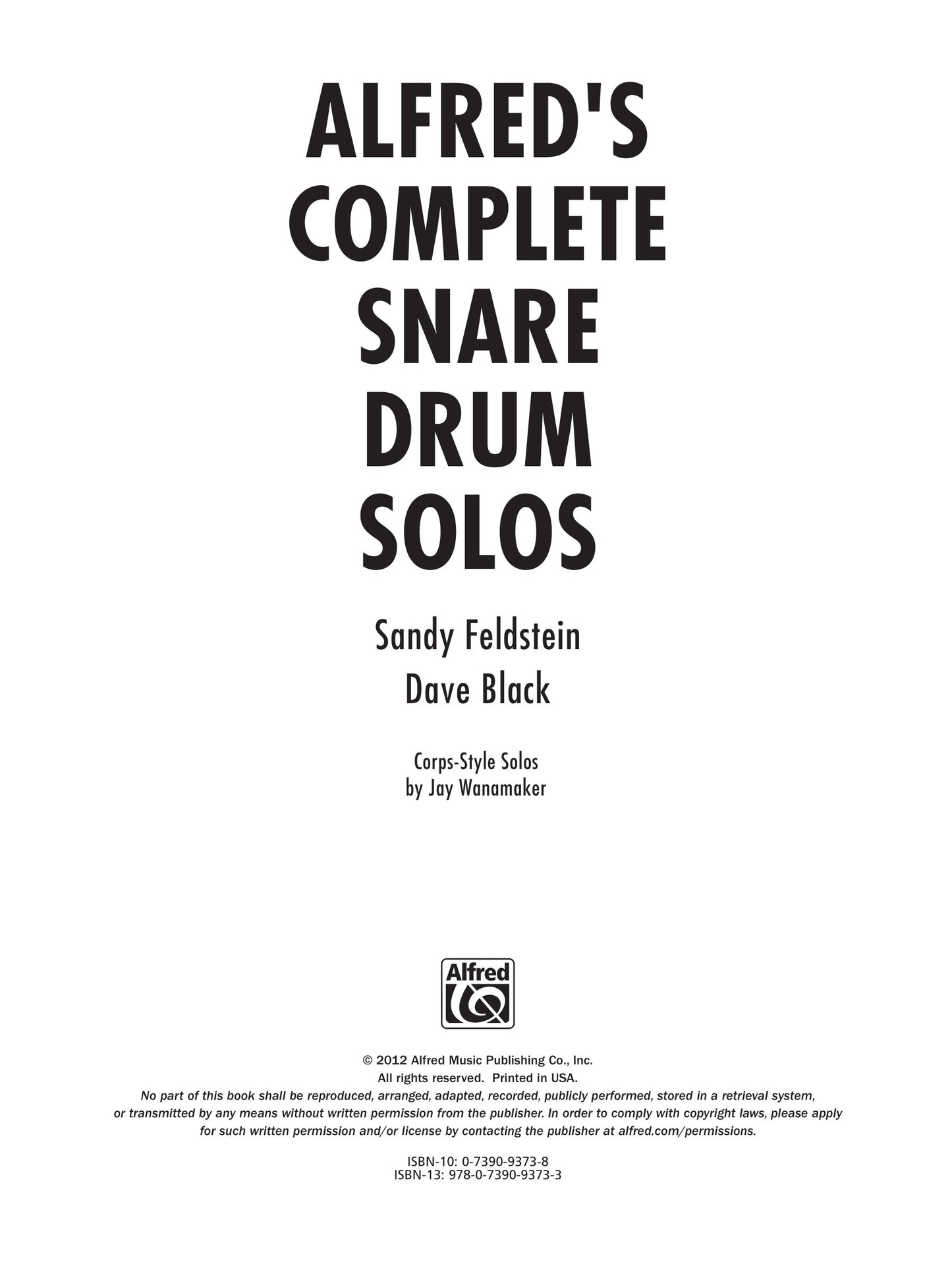 Alfred's Complete Snare Drum Solos Book