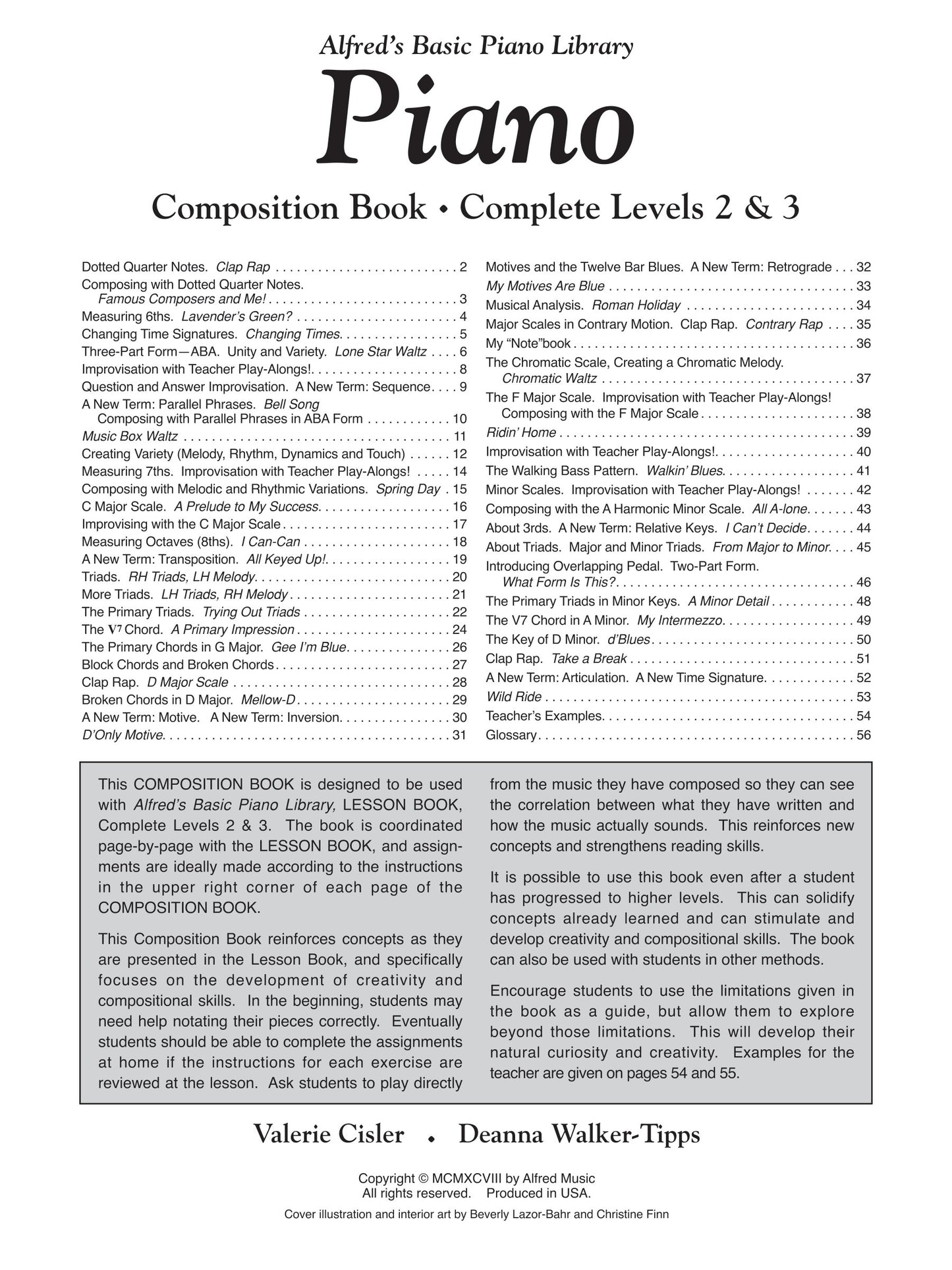 Alfred's Basic Piano Library - Composition Book Complete Level 2 & 3