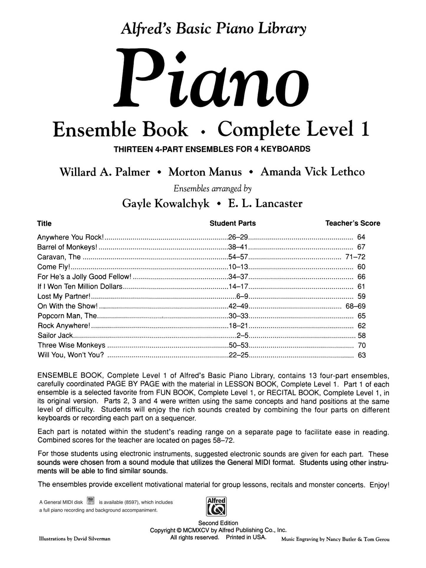 Alfred's Basic Piano Library - Ensemble Complete Book Level 1 (1A/1B)