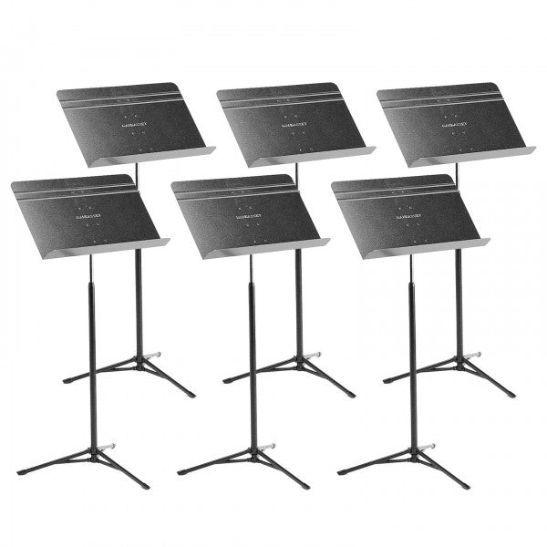 Manhasset Voyager Concertino Short Shaft Stand with ABS Desk in Black - Box of 6 Stands