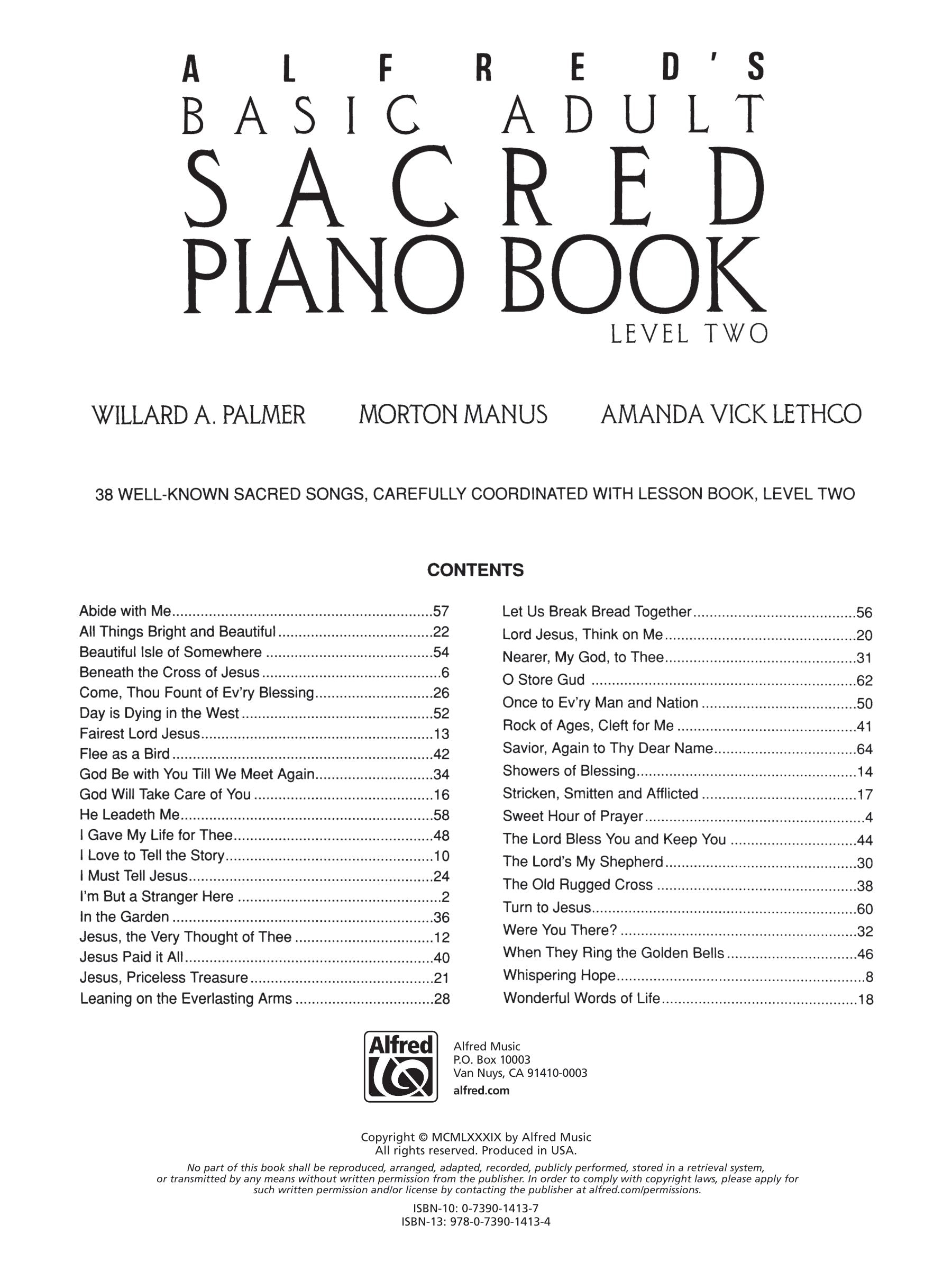 Alfred's Basic Adult Piano Course - Sacred Book 2