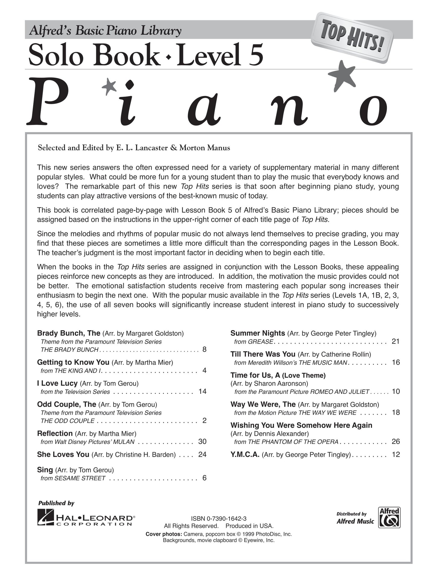 Alfred's Basic Piano Library - Top Hits Solo Book Level 5